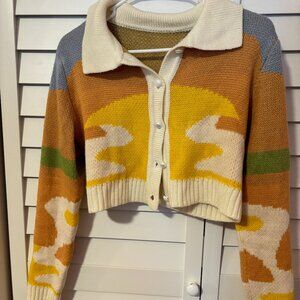 Multicolored cropped sweater